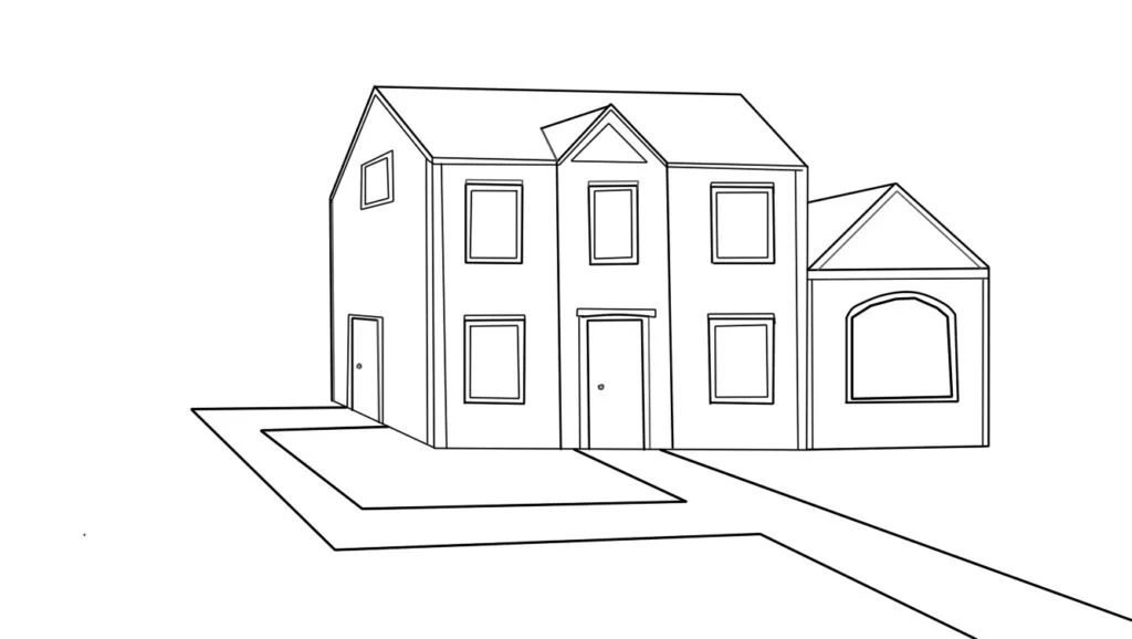 Como desenhar uma casa de lado