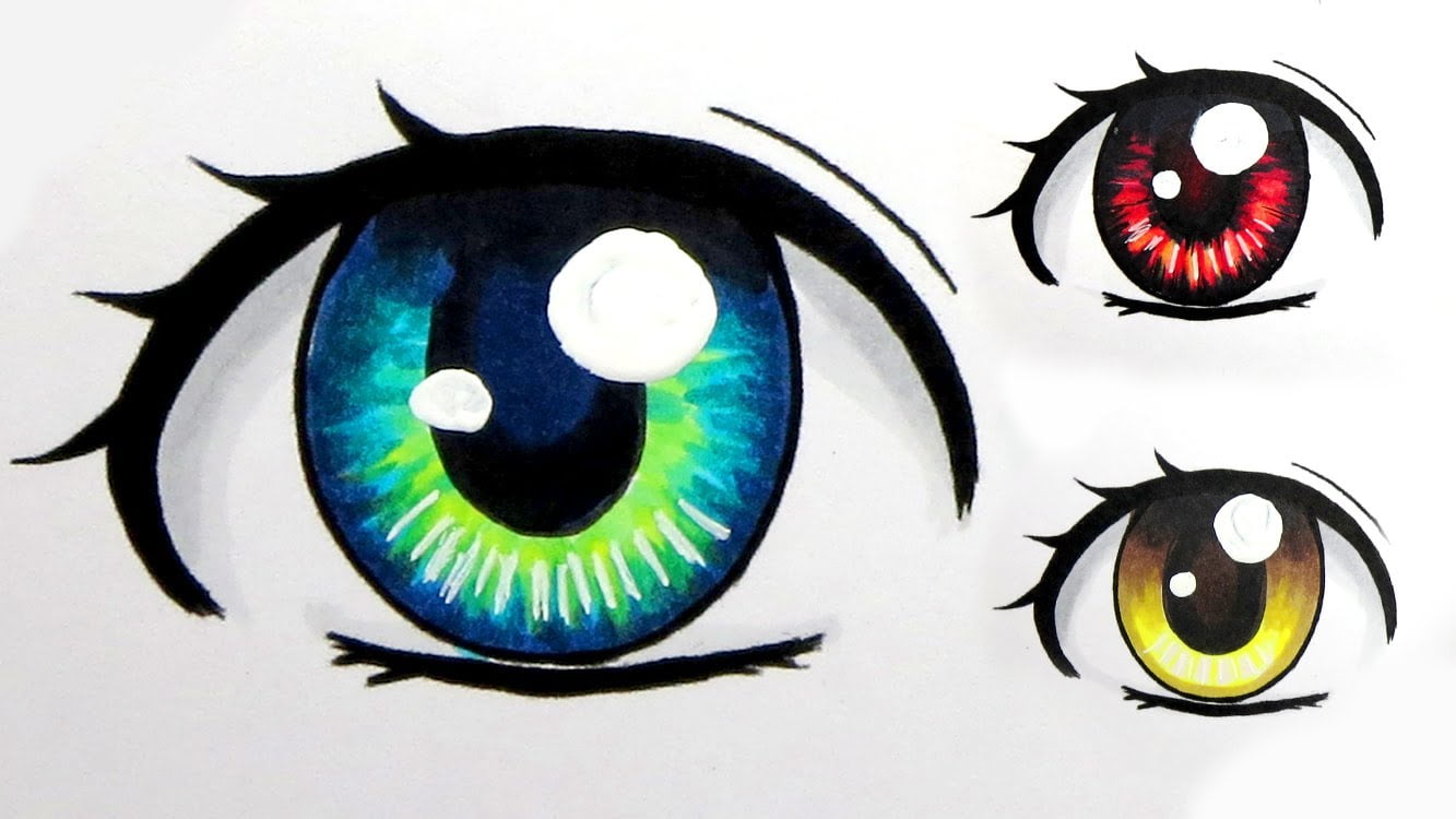 Como desenhar olhos de anime facil - Como desenhar