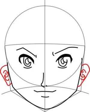 Tutorial como desenhar rosto de frente ( estilo anime