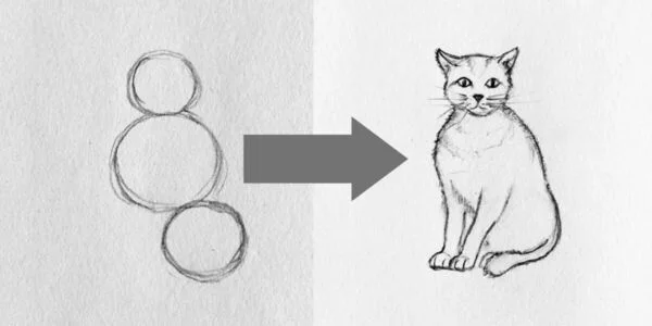 Tutorial - Como desenhar gatos / How to draw cats 